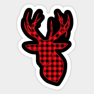 Reindeer Red Head Silhouette for a Reindeer Lover Sticker